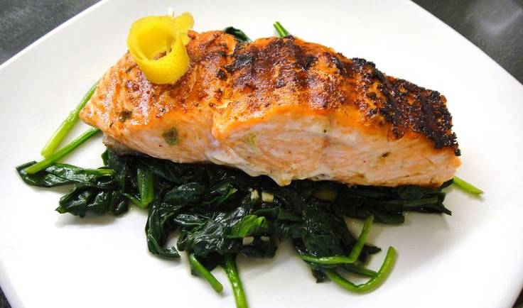 Thyroid Type Salmon Steak Florentine Recipe